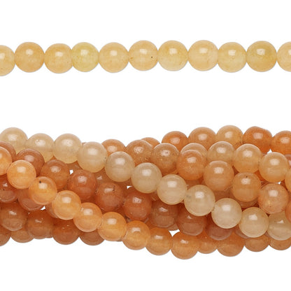 Natural Red Aventurine Round Beads with 0.5-1.5mm Hole, 1 Strand