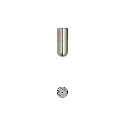 Stainless Steel & Silicone Stick Pin Clutches, 10x4mm, 10 pcs