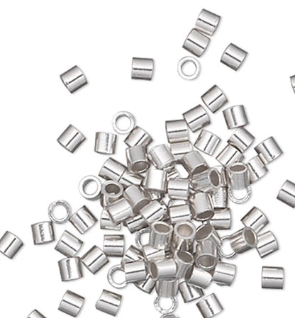 Sterling Silver Micro Cut Tube Crimp Beads, 1.1x1mm, 100 pcs