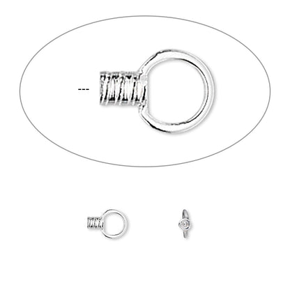Crimp Ends with Loop, 2.5x1.5mm Tube, 0.5mm ID, Gold or Silver Plated, 10 pcs