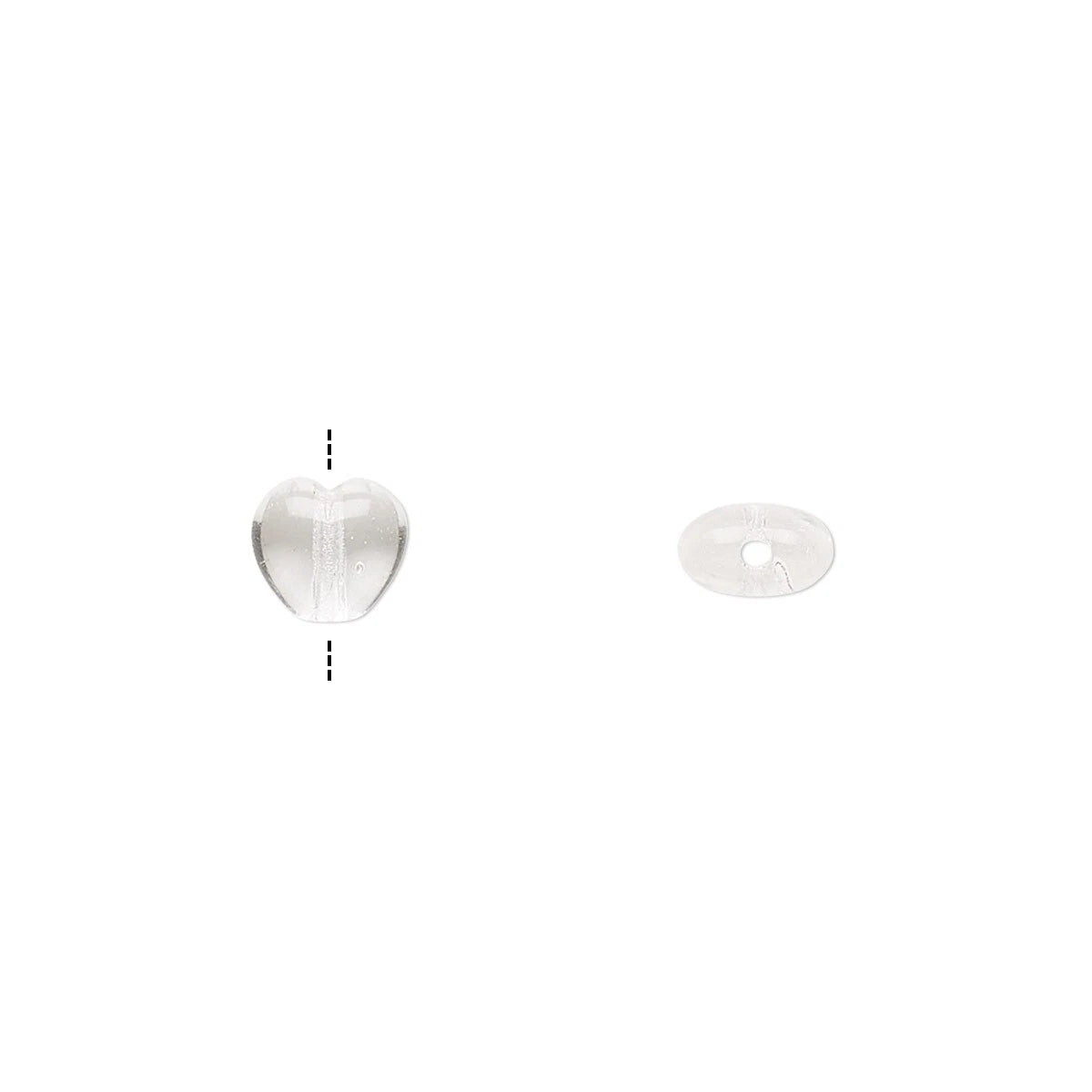 Czech Transparent Clear Pressed Glass Heart Beads, 6mm, 1 Strand (approx. 67)