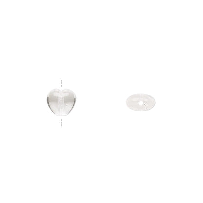 Czech Transparent Clear Pressed Glass Heart Beads, 6mm, 1 Strand (approx. 67)