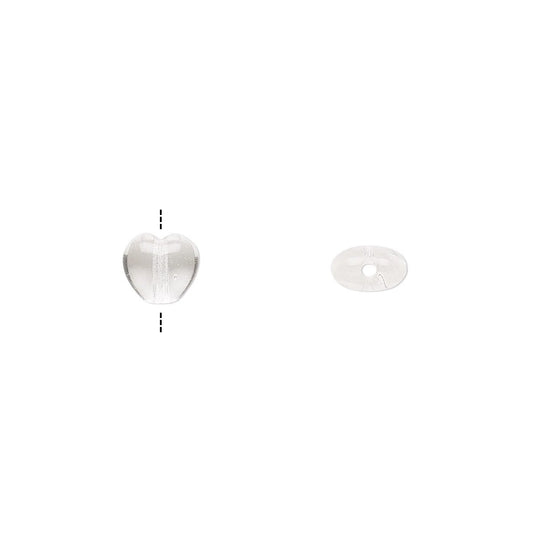 Czech Transparent Clear Pressed Glass Heart Beads, 6mm, 1 Strand (approx. 67)