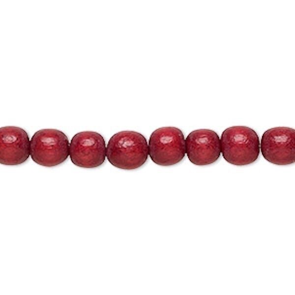 Dyed & Waxed Wood Round Beads 6mm - 2 Strands (approx. 140 pcs)