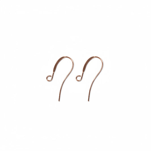 Beadsmith Copper Plated Brass Flattened Fishhook Ear Wires, 10x26mm