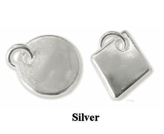 Silver Plated Brass Geometric Circle & Diamond Charm Mix with Jump Rings, 22 pcs