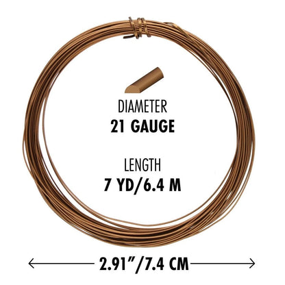 Vintage Bronze Half Round Non-Tarnish Copper Wire, 21 Gauge (0.72mm), 7 Yards