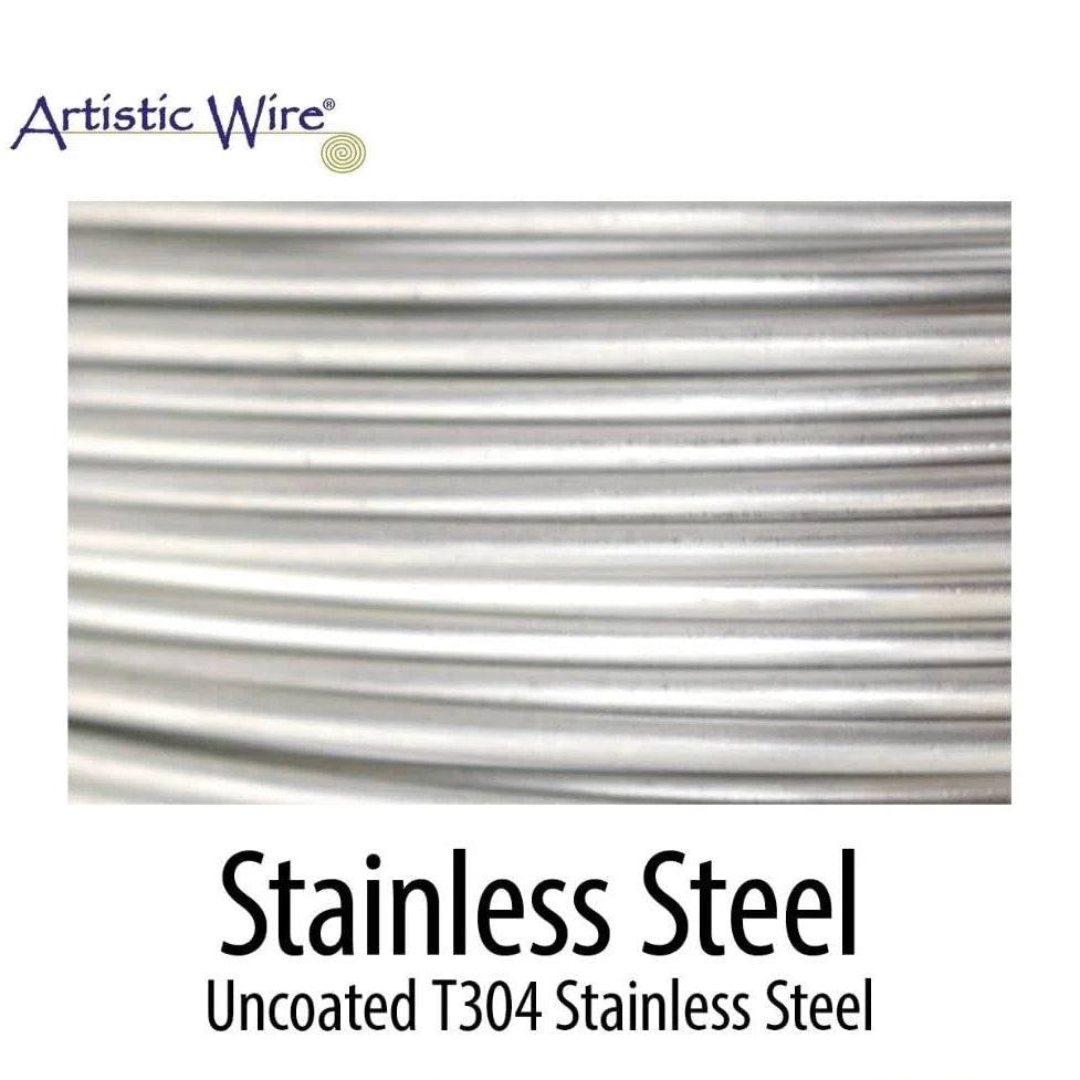 Artistic Wire Stainless Steel Round Wire, 24 Gauge (0.51mm), 20 Yards