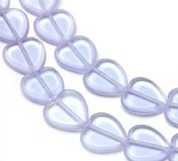 Czech Alexandrite Color-Change Pressed Glass Heart Beads, 6mm, 100 pcs