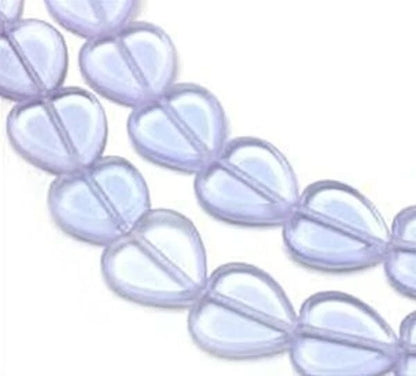 Czech Alexandrite Color-Change Pressed Glass Heart Beads, 6mm, 100 pcs