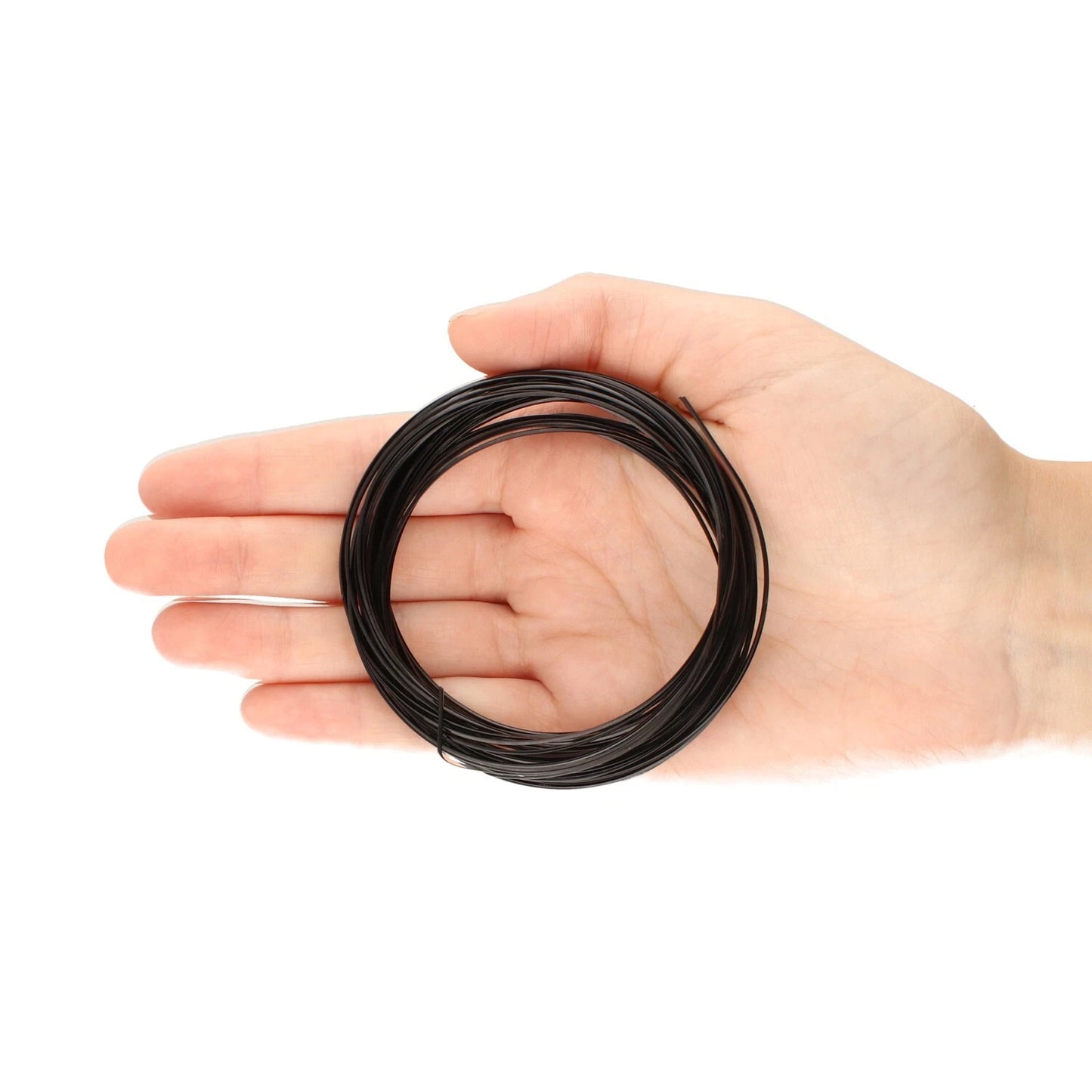 Black Half Round Non-Tarnish Copper Wire, 21 Gauge (0.72mm), 7 Yards