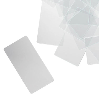 Clear Flat Art Glass Rectangles 2x1 Inch Grounded Edges (20 pc)