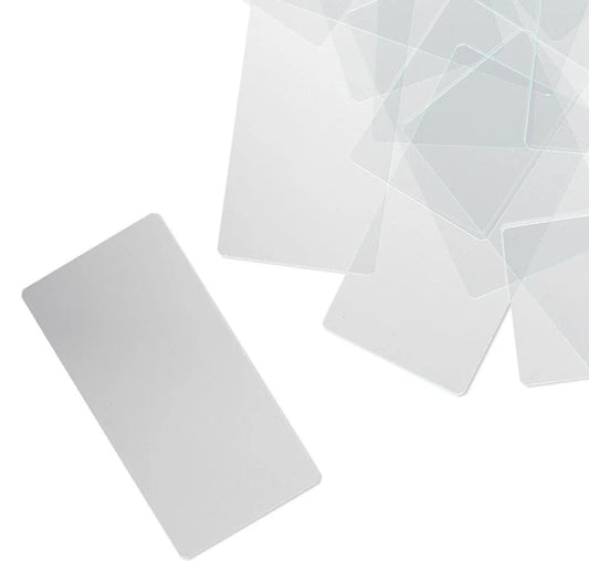 Clear Flat Art Glass Rectangles 2x1 Inch Grounded Edges (20 pc)