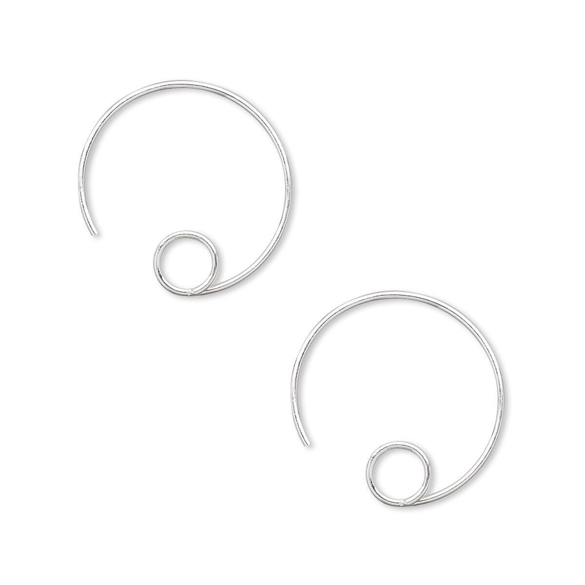 A pair of silver spiral drop earrings on a solid white background.