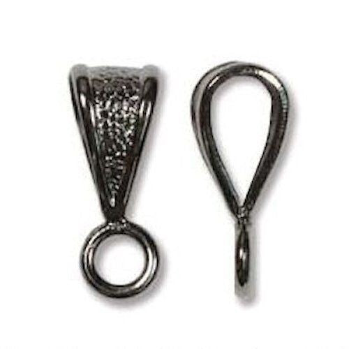 BeadSmith Brass Slide-On Pendant Bails with Loop, 5x5x14mm