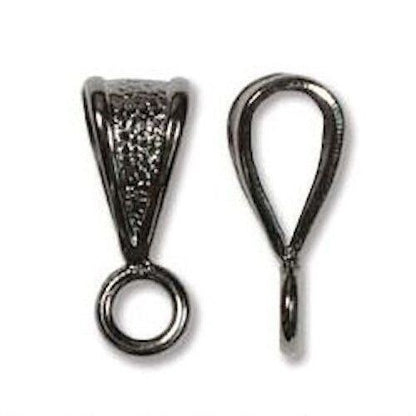 BeadSmith Brass Slide-On Pendant Bails with Loop, 5x5x14mm