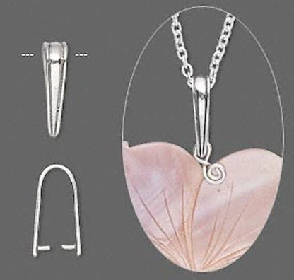 Sterling Silver Ice Pick Prong Bails, Antiqued Silver Triangle, 13x3mm, 10mm Grip