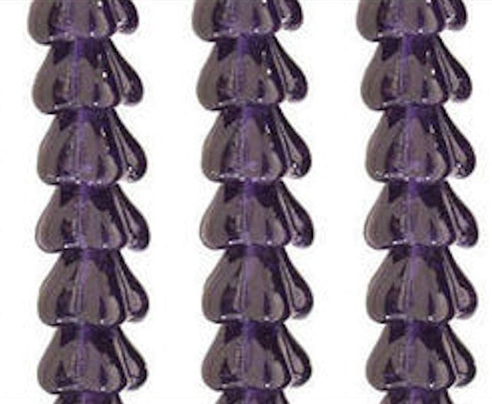 Tanzanite Purple Czech Glass Bell Flower Beads 8x6mm, 50 pcs