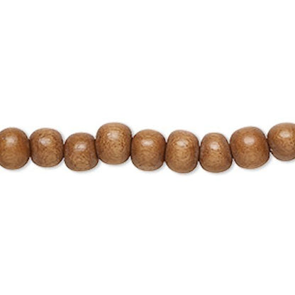 Dyed & Waxed Wood Round Beads 6mm - 2 Strands (approx. 140 pcs)