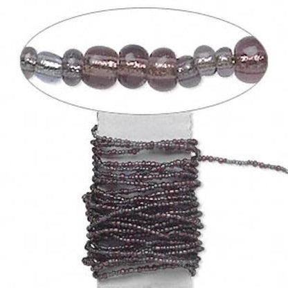 Beaded Wire, Pre-Strung Glass Seed Beads on Brass Wire, 15 Feet