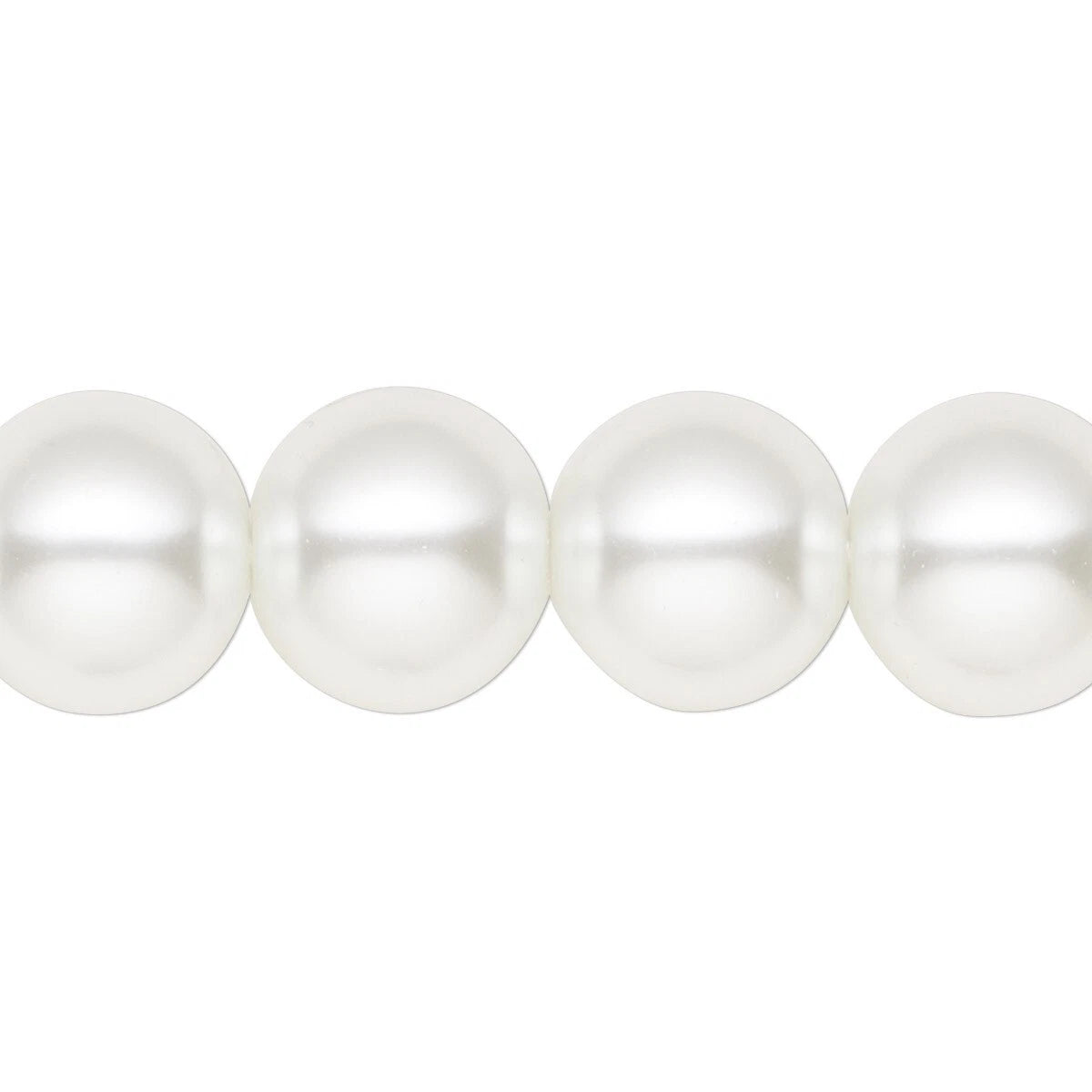Snow White Round Glass Pearl Beads, 12mm - 1 Strand (approximately 30 pcs)