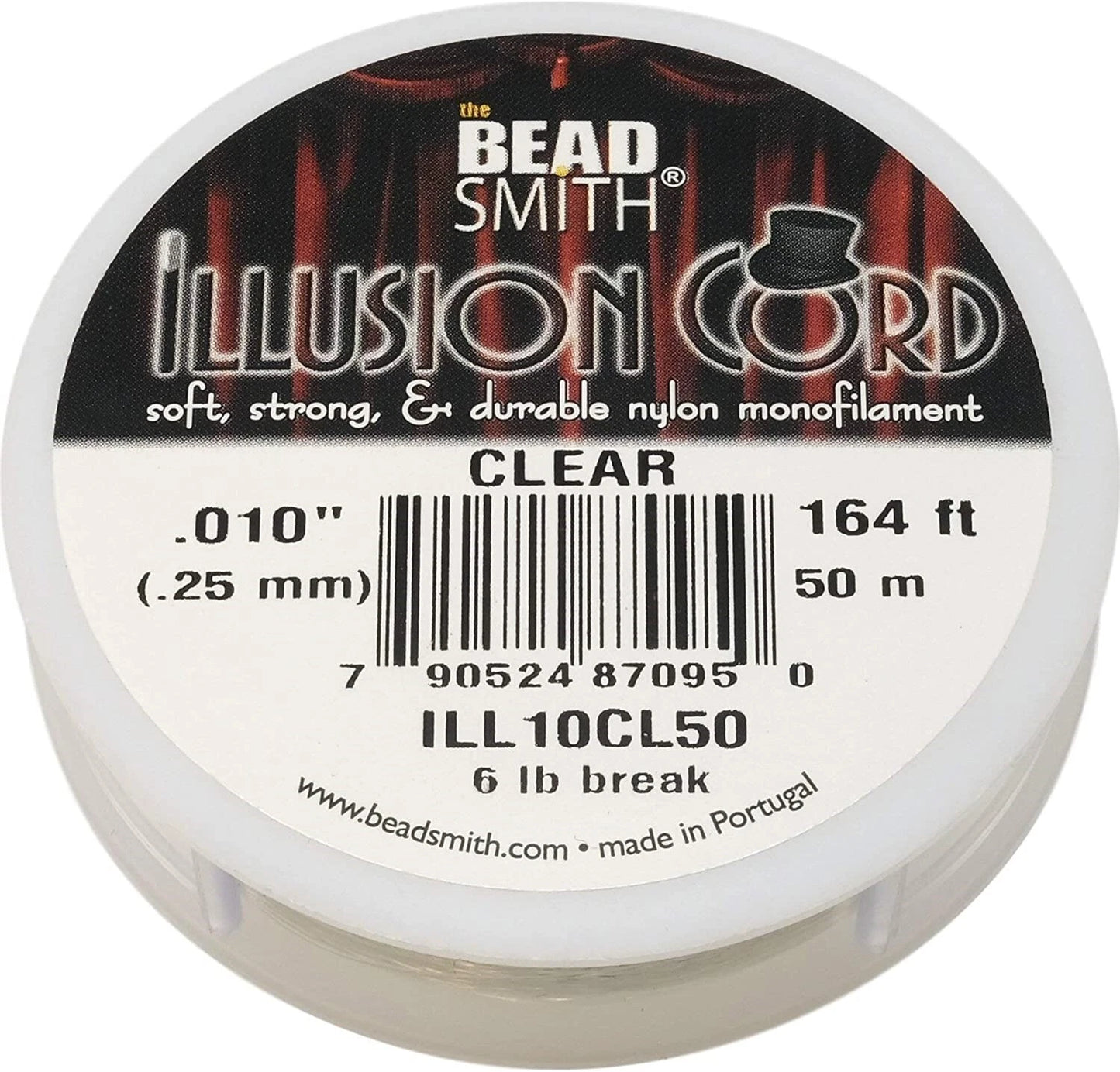 BeadSmith Clear Illusion Cord Monofilament, 0.010" 6lb - 164 Feet