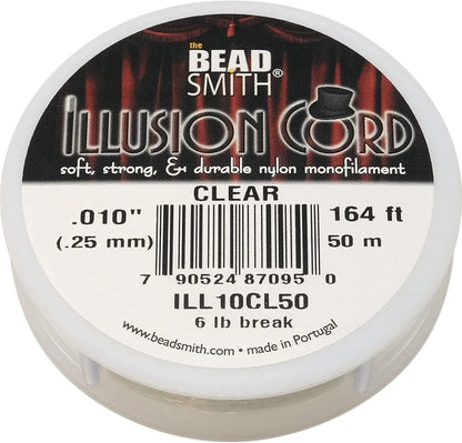BeadSmith Clear Illusion Cord Monofilament, 0.010" 6lb - 164 Feet