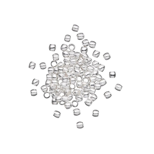Silver Plated Brass Micro Round Spacer Beads, 2mm, 100 pcs