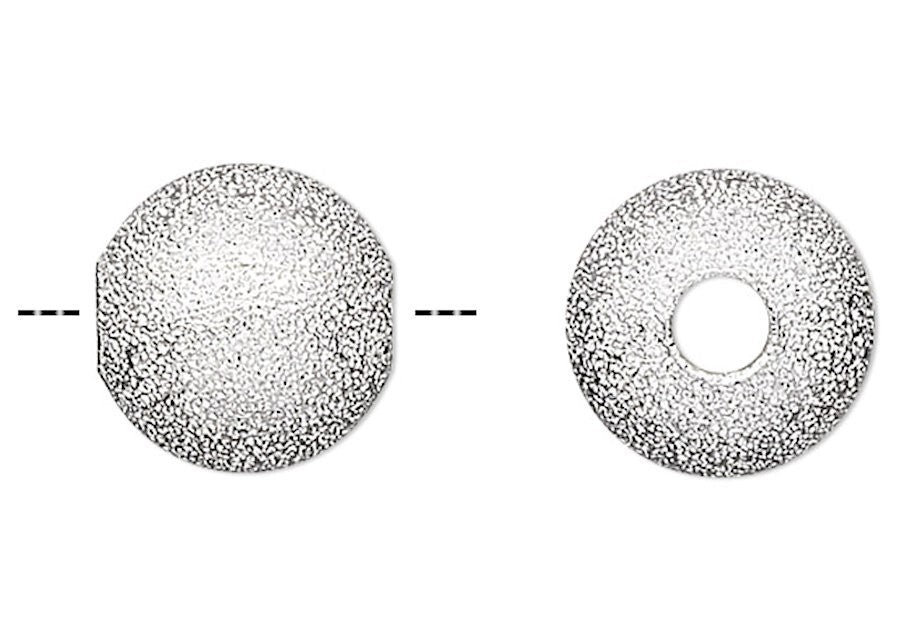 Silver Plated Brass Stardust Round Beads 8mm Large Hole 2–2.4mm (24 pc)