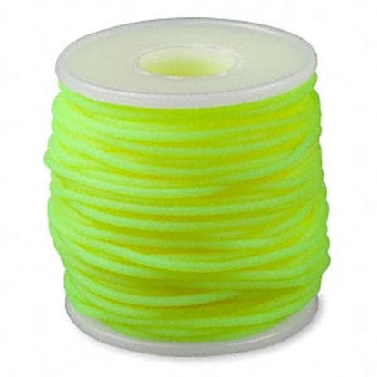 Cord, 82 Foot Spool Solid Rubber 2mm Round Florescent Yellow Beading Cord *