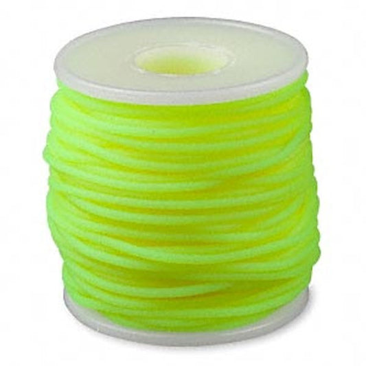 Solid Rubber Beading Cord 2mm Round Fluorescent Yellow — 25m (82 ft)