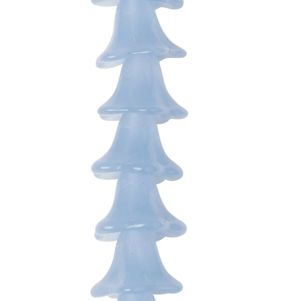 Translucent Blue Czech Glass Trumpet Flower Beads, 12x10mm - approximately 39 pcs