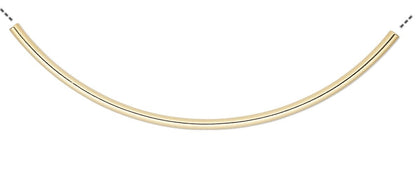 Brass 100x3mm Curved Tube Beads, Gold Plated, 10 pcs