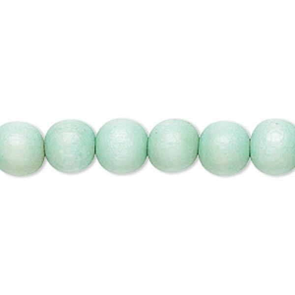 Dyed & Waxed Wood Round Beads 7-8mm - 2 Strands (approx. 108 pcs)