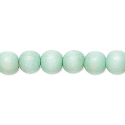 Dyed & Waxed Wood Round Beads 7-8mm - 2 Strands (approx. 108 pcs)