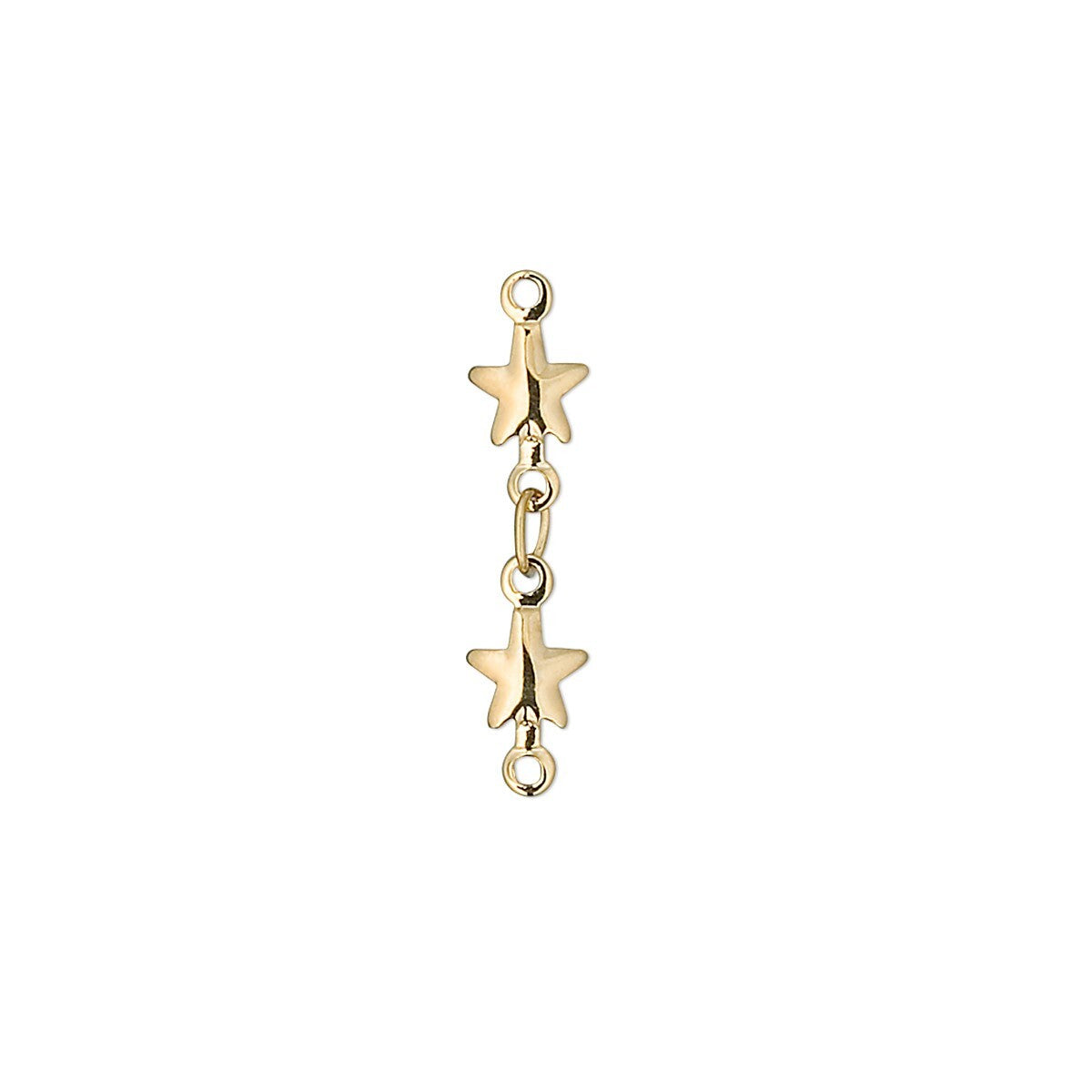 Gold Plated Brass Star Chain Extenders, 20mm - Pack of 6