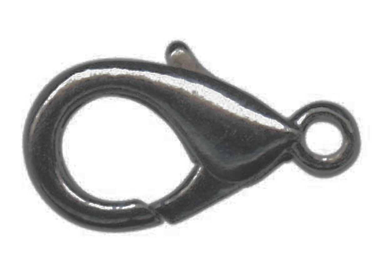 Gunmetal Plated Brass Lobster Claw Clasps 7x14mm 1.6mm Loop – 12 pcs