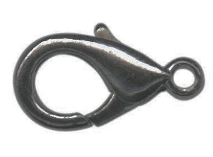 Gunmetal Plated Brass Lobster Claw Clasps 7x14mm 1.6mm Loop – 12 pcs