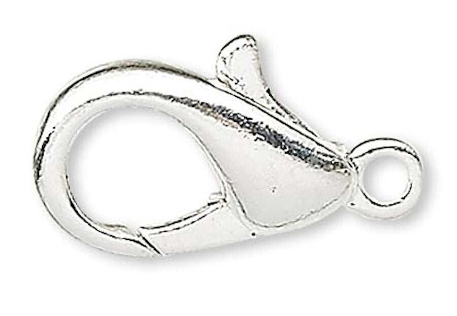Silver Plated Pewter Lobster Claw Clasps with Closed Loop, 10x6mm - Pack of 100