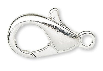 Silver Plated Pewter Lobster Claw Clasps with Closed Loop, 10x6mm - Pack of 100