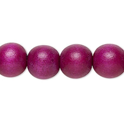 Cheesewood Round Beads, Dyed & Waxed, 11-12mm, 2 Strands, Approx. 70 Beads