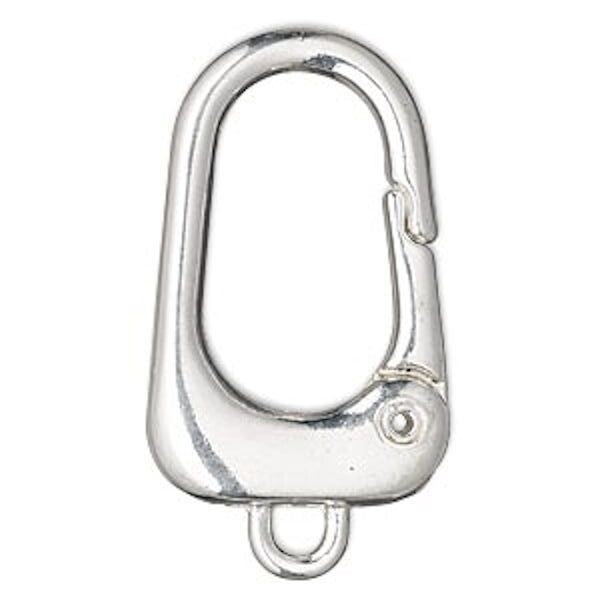 Silver Plated Steel Trapezoid Lobster Clasp Purse Clips, 38x24mm, 2 pcs