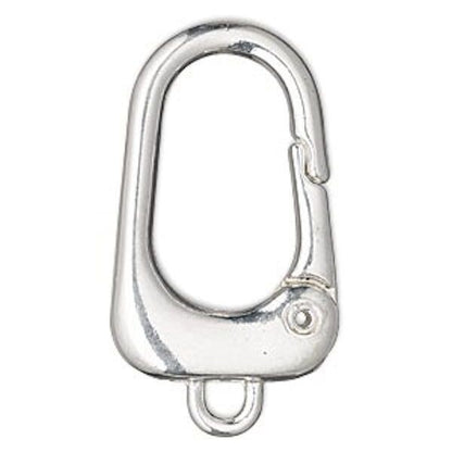 Silver Plated Steel Trapezoid Lobster Clasp Purse Clips, 38x24mm, 2 pcs