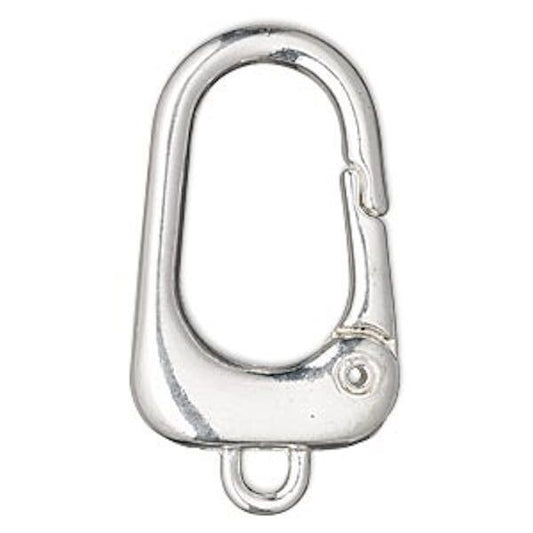 Silver Plated Steel Trapezoid Lobster Clasp Purse Clips, 38x24mm, 2 pcs