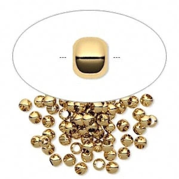 Gold Plated Brass Smooth Micro Round Spacer Beads, 3mm, 100 pcs