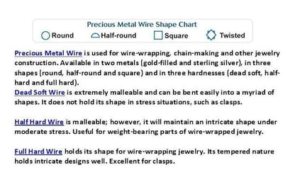 Sterling Silver Round Wire, 24 Gauge, Half Hard, 25 Feet