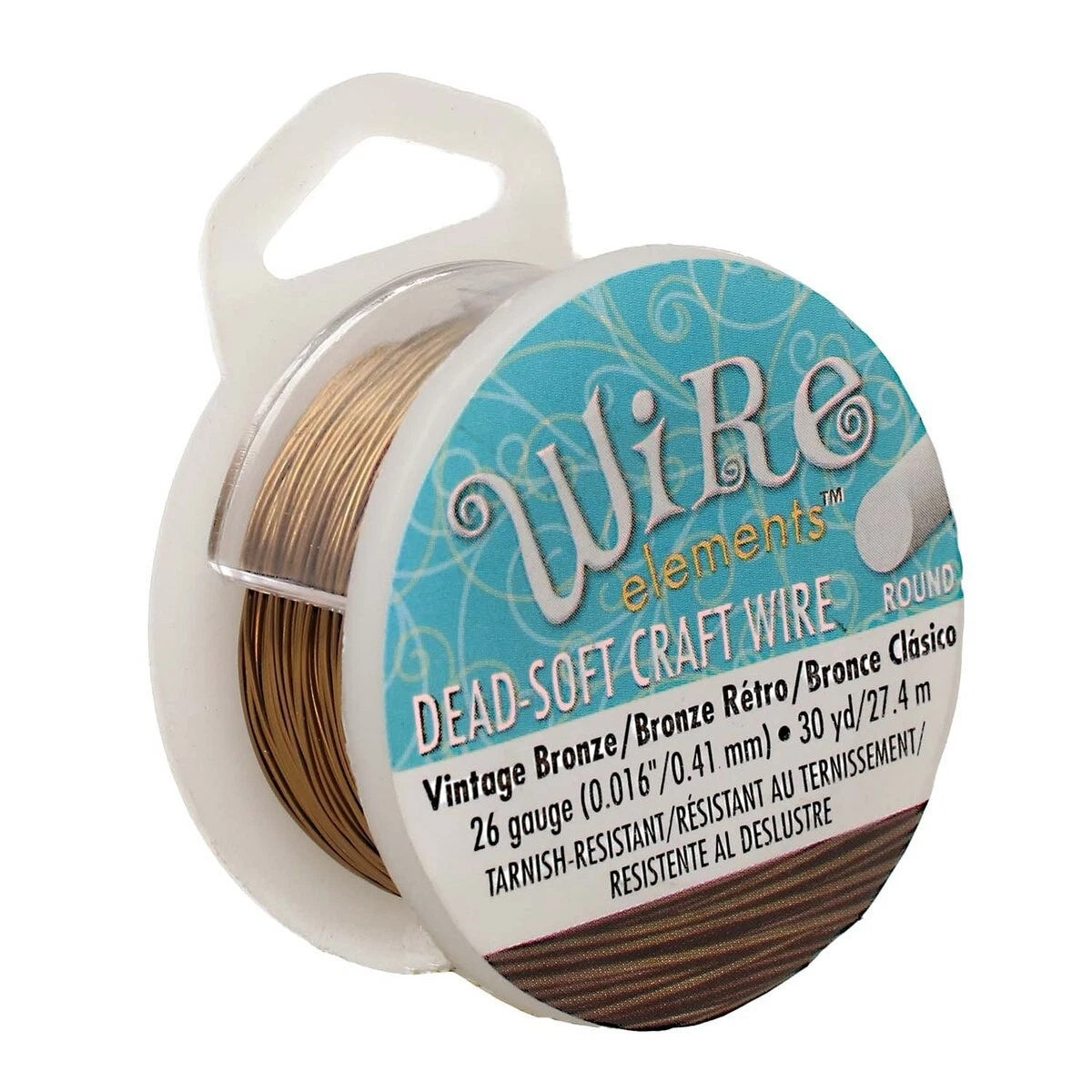 Beadsmith Vintage Bronze Round Wrapping Wire, 26 Gauge (0.40mm), 30 yd