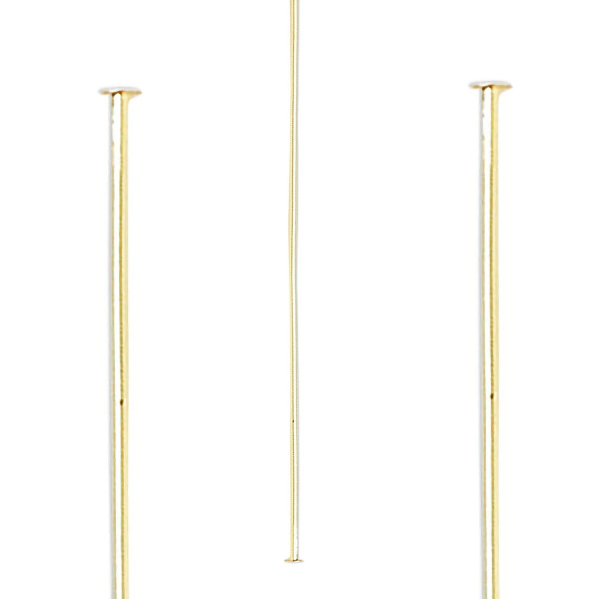 Head Pin, 144 Gold Plated Brass 2" Long 24 Gauge (.020 Inch) Standard Head Pins