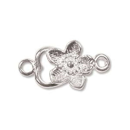 Silver Plated Brass 9mm Flower Hook & Eye Clasps – 36 Sets