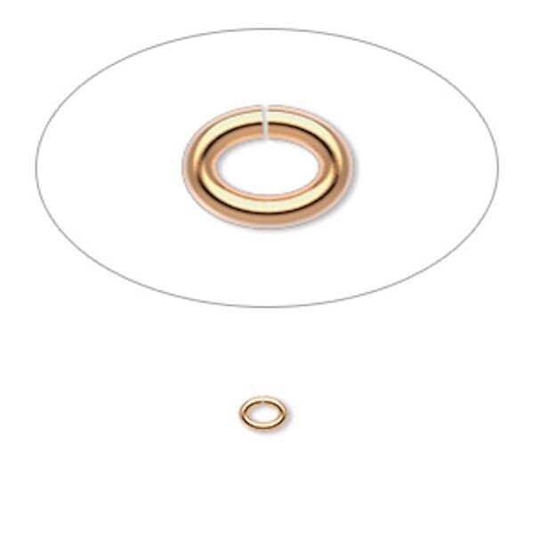 Gold Plated Brass Oval Jump Rings, 18 & 20 Gauge